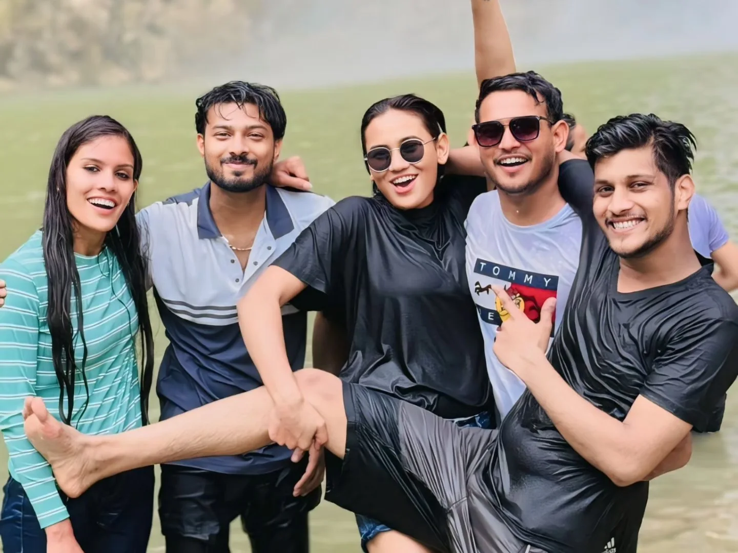 Friends sharing a moment together outdoors