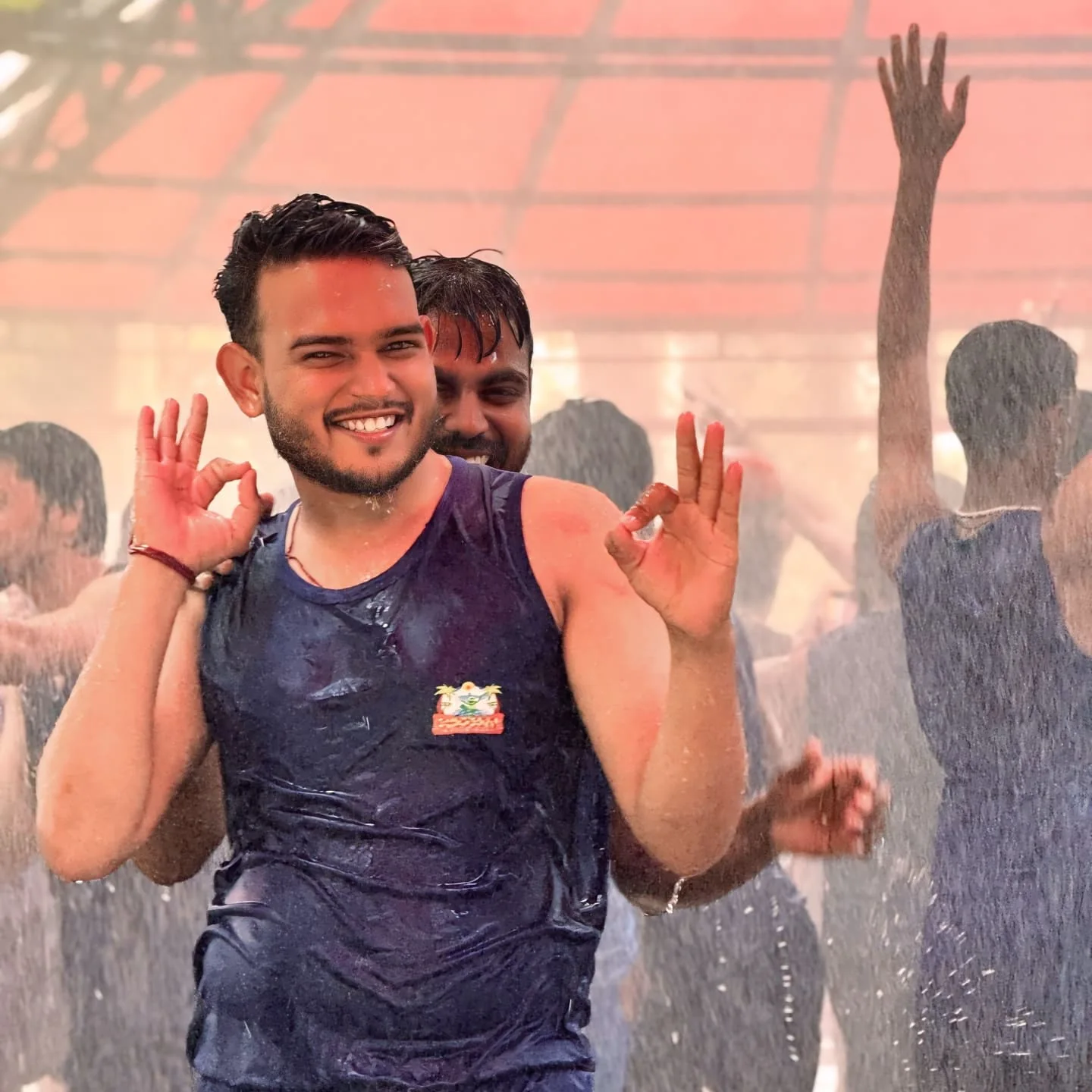 A traveller enjoying an outdoor water activity